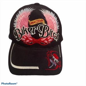 Biker Babe Hat Embroidered Tattoo USA Love 2 Ride Motorcycle Bad Girl